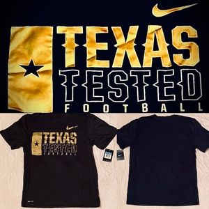 Nike Dri-FIT TEXAS TESTED Black Gold Texas Flag Athletic Men’s Tee NWT$30 tags
